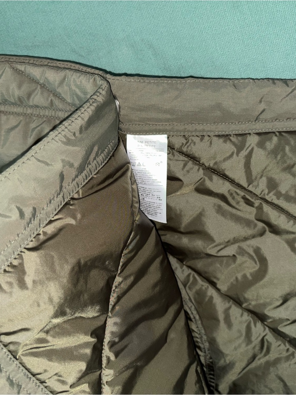Banana Republic Quilted Hooded Poncho - Olive - Picture 3 of 4